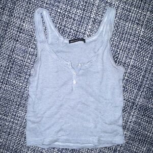 Brandy Melville Light Blue Striped Tank Top